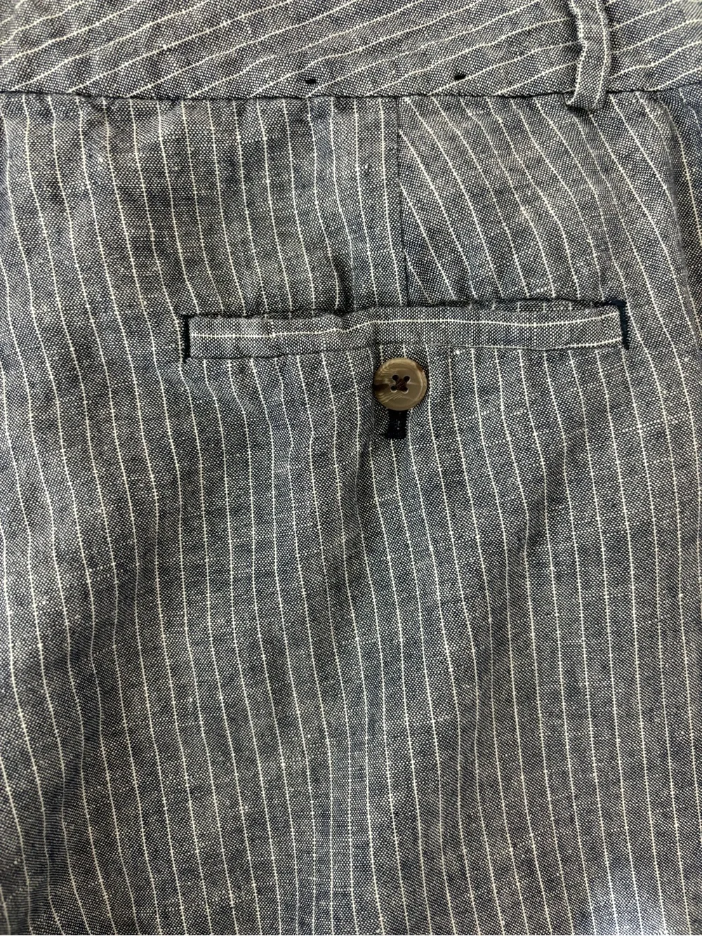 Banana Republic Factory Hampton Blue Pinstripe Linen Blend Pants 14 Coastal